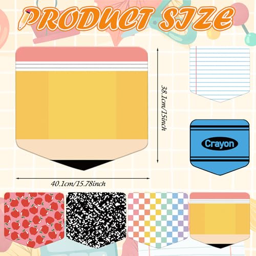 JarThenaAMCS 12Pcs Back to School Carpet Seats Crayon Composition Notebook Apples Checkered Pencil Floor Rug Mats for Classroom Group Activity Learning Play Areas,15.8 x 15 Inch
