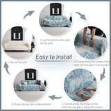 MYSKY HOME Couch Cover for Sectional Sofa Set Sage Geometric Furniture Sofa Cover Washable for Dog Cat Pets Couch Cover 3 Seat Sofa Chenille Couch Protector Multi-Use Couch Covers Blanket,71" X134"
