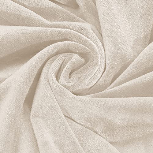 MIFXIN 2 Pieces Velvet Tub Chair Covers with Cushion Cover Stretch Soft Removable Tub Chair Slipcovers Armchair Sofa Couch Furniture Protector for Living Room Club Bar Counter Hotel (Beige)