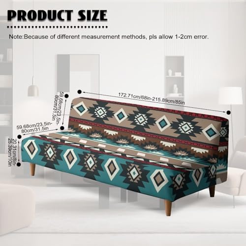 Aztec Ethnic Geometric Futon Covers Slipcover Stretchable Futon Chair Slipcovers Non Slip Furniture Decor Dustproof Sofa Covers Daily Decor