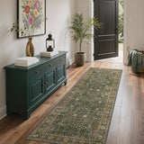 GENIMO 2x7 Non Slip Runner Rug, Washable Lightweight Hallway Dark Green