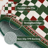 GarveeHome 3x5 Christmas Area Rug Checkered Bordered Throw Rug
