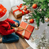 Snowman Christmas Tree Skirt 36 Inch Reindeer Snowflakes Xmas Tree Decorations for Winter Holiday Party Home Decor Indoor Outdoor Ornaments