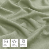 OWENIE Bob 2 Panels Sage Green Kitchen Curtains Sets for Windows 36 Inch Length, Faux Linen Textured Short Cafe Curtains Tiers for Kitchen, Rod Pocket Small Window Drapes for Bathroom, 30Wx36L Inch
