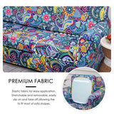 FORCHEER Armchair Slipcovers 2 Piece Printed Sofa Couch Covers with 1 Separate Cushion Couch Covers Washable Bohemia Style Sofa Slipcover with Elastic Bottom for Living Room (Armchair, Styles 1)