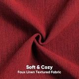 Pack of 2 Faux Linen Throw Pillow Covers 18x18 Inch,Red