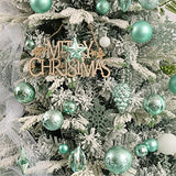 Christmas Ball Ornaments - 43pcs Shatterproof Christmas Tree Decorative Hanging Ornaments with Loop for Xmas Holiday Party Wreath Home Decoration, Mint Green(Combo of 10 Ball and Shaped Styles)