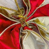 Lulu Home Christmas Tree Topper, 48" x 13" Red Large Velvet Bow with Long Streamers, Wired Edge Decorative Bow for Wreath Door Holiday Party Festival Xmas Decoration Supplies