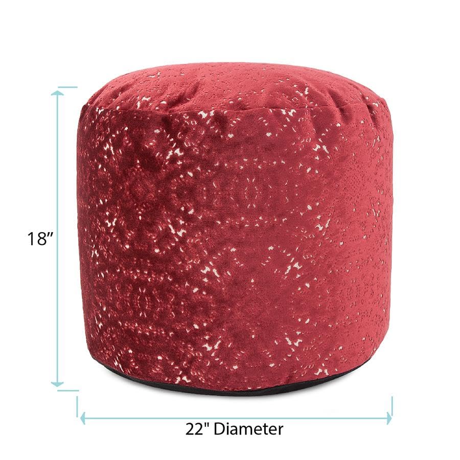 Howard Elliott Collection Round Tall Pouf Pisani Ruby