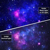 Faxdong Blacklight Galaxy Universe Space Tapestry, UV Reactive Starry Night Sky Mysterious Nebula Stars Ceiling tapestries for Bedroom Backdrop Wall Decor 36×48 inch