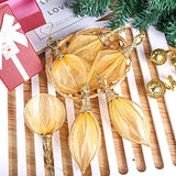 Christmas Ball Ornaments, 6pc Set Gold Rugby,Round Ball, Diamond Pendant Christmas Decorations Hanging,Suitable for Gifting Xmas Tree Decorations Wedding Party Holiday