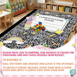 5x7.6 ft Composition Notebook Classroom Rug Black and White Educational Area Mat Composition Book Play Carpet Back to School Learning Mat for Preschool Nursery Kindergarten(Black White Notebook)