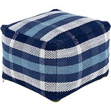 Artistic Weavers Demetri Pouf, 14" H W x 20" D, Dark Blue