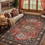 Tangsoo Oriental 5x7 Washable Area Rugs for Living Room, Non Slip Rug