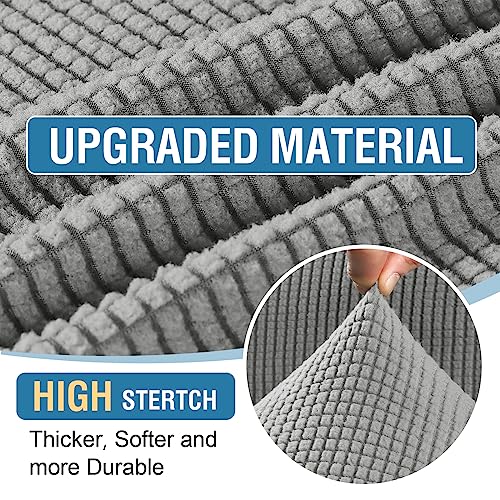 H.VERSAILTEX 2025 New Sectional Couch Covers 8 Pieces Stretch Sofa Covers for Sectional Sofa Set Separate L Shaped Couch Cover for Both Left/Right Couch (Seat and Back: 1 Chaise + 3 Sofa, Dove)