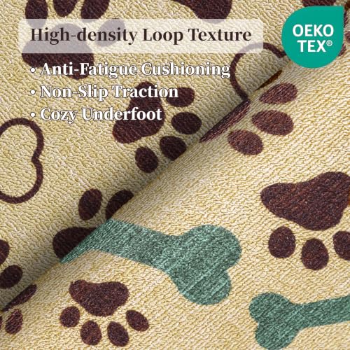 Waterproof 2x6 Runner Rug Non Slip Floor Runners for Dogs, Beige Paws