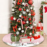 Christmas Tree Skirt Pink Dancer Print Tree Skirt 48inch Xmas Winter Tree Skirt for Christmas Indoor Outdoor Decorations