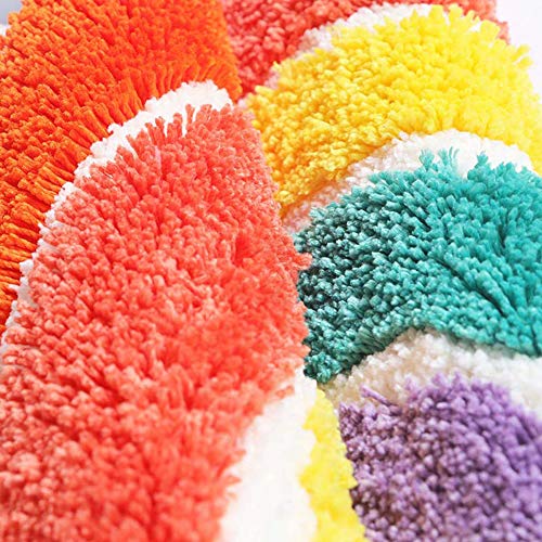 ZaH Rainbow Semi-Circle Mat for Front Door Bath Home Decorative Carpet Soft Area Rug for Bedroom Living Room Kids Playroom