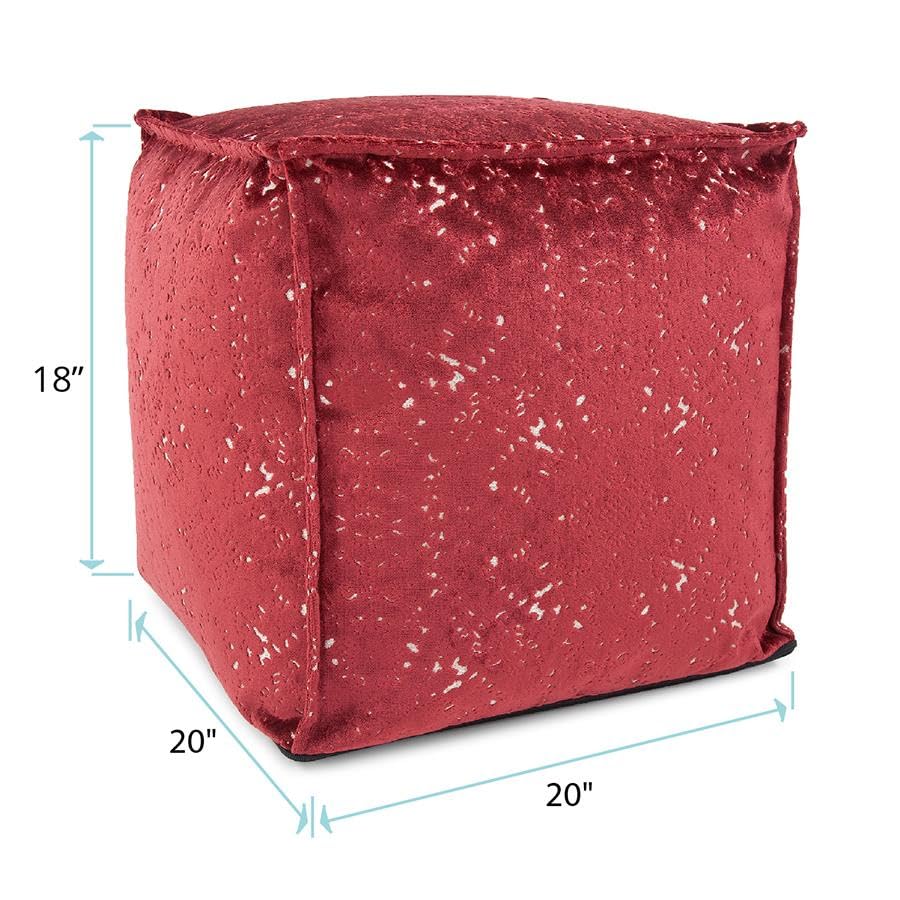 Howard Elliott Collection Square Pouf Pisani Ruby