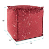 Howard Elliott Collection Square Pouf Pisani Ruby