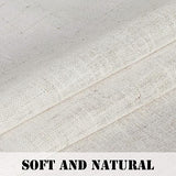 H.VERSAILTEX Natural Linen Tab Top Curtains 84 Inch Length for Living Room 2 Panel Drape Semi Sheer Neutral Country Rustic Farmhouse Boho Curtain Bedroom Muslin Look Light Filtering, Heathered Natural
