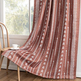 MEETSKY Boho Terracotta 95% Blackout Curtains - 84 Inch Long Rustic Western Decorative Patterned Rust Burnt Orange Farmhouse Drapes for Bedroom Living Room, Back Tab, 50" Wide, 2 Panels