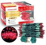 Ultra-Bright Connectable RED Christmas Light Set 100 Count 19.6Feet Incandescent Bulb Mini String Light for Indoor Outdoor Christmas Tree Garland Wedding Garden Holiday Party Festival Decor