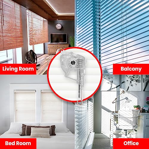 Amazing Drapery Hardware Low Profile Wand Tilter, Set of 2 - Durable Metal Construction, Heavy Duty Hexagon Gear/Hook Connection - Clear Blind Tilt Mechanism for 2" Horizontal Blinds