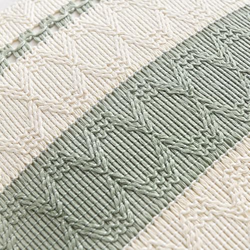 Fancy Homi Set of 2 Sage Green Boho Decorative Throw Pillow Covers 18x18 Inch for Living Room Bedroom Couch Bed Sofa Chair, Rustic Retro Cushion Case 45x45 cm, Bohemian Room Home Decor