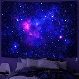 Faxdong Blacklight Galaxy Universe Space Tapestry, UV Reactive Starry Night Sky Mysterious Nebula Stars Ceiling tapestries for Bedroom Backdrop Wall Decor 36×48 inch