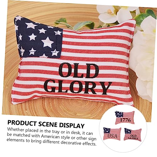 STOBAZA Patriotic American Flag Mini Pillow 3 Pack Decorative Throw Pillow for 4th of July Decor
