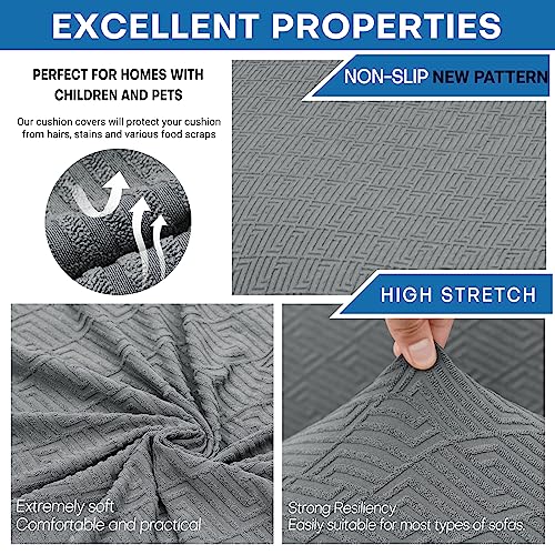 XINEAGE 2026 New Futon Cover Full Size Stretch Armless Sofa Bed Cover Anti-Slip Furniture Protector Without Armrests Futon Slipcover with Elastic Bottom (67"-82", Light Gray)