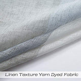 Central Park Gray and Smoke Blue Stripe Sheer Color Block Window Curtain Panel Linen Window Treatment for Bedroom Living Room Farmhouse 84 inches Long with Grommets, 2 Panel Rustic Drapes