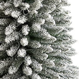 Nearly Natural 11ft. Flocked Pencil Artificial Christmas Tree with 850 Clear Lights and 1435 Bendable Branches