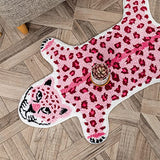 ZSCYD-yingda1992 Leopard Shaped Animals Bath Mat Non-Slip Bathroom Door Mat for Bedroom Bathroom Kitchen Cartoon Area Rug for Tub Soft Bathtub Home Decor Pink