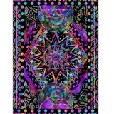 Blacklight Sun and Moon Tapestry Glow in The Dark Neon Hippie Bohemian Tapestries for Bedroom Aesthetic UV Reactive Purple Celestial Tie Dye Tapestry Wall Hanging for Living Room Dorm (40'' × 30'')