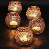 24 Pcs Gold Votive Candle Holders Round Glass Candle Holders Bulk