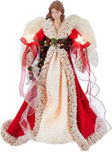 Kurt Adler UL2218 UL 10-Light 16" Red & Ivory Angel Treetop