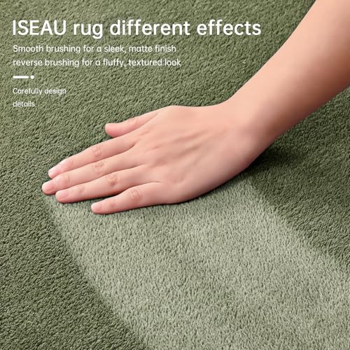 ISEAU 2x8 Soft Runner Rug for Hallway, Washable and Non-Slip, Green