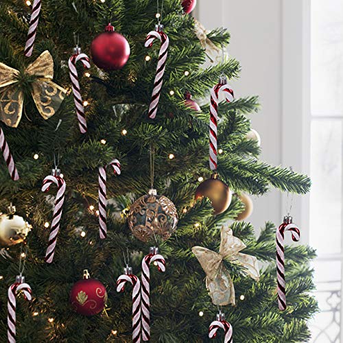 GWHOLE 12 Pcs Candy Cane Christmas Decorations, Red and White Candy Cane Decoration Christmas Hanging Ornaments for Christmas Tree Xmaxs Holiday Party Supplies Decoration Favors