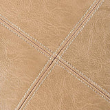 Fancy Homi 2 Packs Waterproof Faux Leather Tan Decorative Throw Pillow Covers 18x18 Inch for Outdoor Couch Bed, Taupe Modern Farmhouse Boho Home Decor, Plaid Hand Stitched Beige Cushion Case 45x45 cm