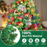 2FT Mini Christmas Tree, Small Christmas Tree with Lights, Prelit Tabletop Christmas Tree with 100 Branch Tips and 80+ DIY Ornaments, Christmas Decorations Indoor and Gifts for Men Women
