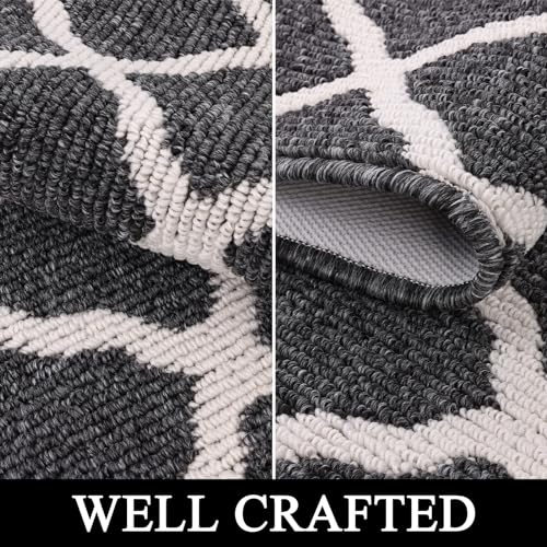 SHACOS Indoor Washable Runner Rug 20"x59" Non Slip Rubber Backing Entryway Rug Runner Long Door Mats Floor Carpet Runners for Home Garage Kitchen Laundry, Black