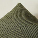 Topfinel Olive Green Decorative Throw Pillow Covers Set of 2 18x18 Inches for Couch Bed Sofa, Boho Aesthetic Home Decor, Soft Corduroy Striped Patchwork Windmill Textured Cushion Cases 45x45 cm