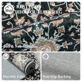 3x8 Washable Hallway Runner Rug: Soft Non-Slip Black Kitchen Rug