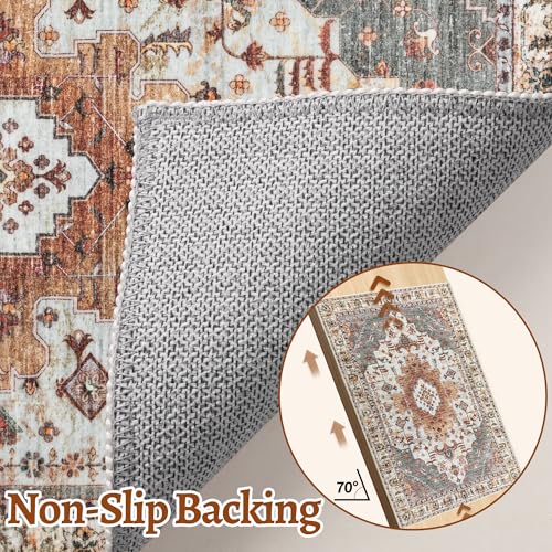 Tangsoo 3x8 Washable Runner Rugs for Hallway, Oriental Runner Rug Non Slip