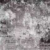 Square Rug 3x3 for Entryway Washable – Non-Slip Small Throw 3ft Area Rug for Kitchen Bathroom – Modern Neutral Abstract Soft Low-Pile Indoor Carpet (Black Grey, 3ft)
