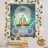 DYNH Meditation Vertical Tapestry, Yoga Decor Tapestry Wall Hanging for Bedroom, Lotus Tapestries Poster Beach Blanket College Dorm Home (40W X 60H)