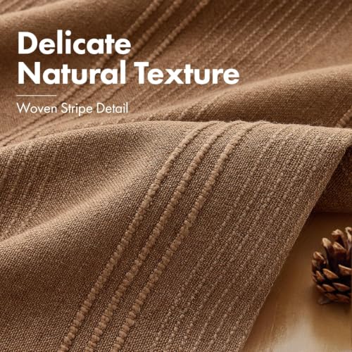 MIULEE Fall Decorative Striped Throw Pillow Covers 16x16 Sugar Brown 2 Pack