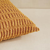 Fancy Homi Decorative Throw Pillow Covers for Bed Couch Bedroom Bench, Soft Lumbar Corduroy Solid Pillow Case, Rustic Farmhouse Boho Room Décor, 20" x 12" (Pack of 1), Mustard Yellow